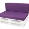 Set coussins palette 120x80 / 120x50cm Violet Coussins de jardin avec housses amovibles pour une utilisation int/ext.