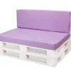 Set coussins palette 120x50 / 120x50cm Violet clair Coussins de jardin avec housses amovibles pour une utilisation int/ext.