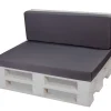 Set coussins palette 120x60 / 120x40cm Anthracite Coussins de jardin avec housses amovibles pour une utilisation int/ext.