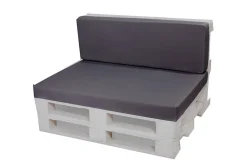 Set coussins palette 120x60 / 120x40cm Anthracite Coussins de jardin avec housses amovibles pour une utilisation int/ext.
