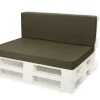 Set coussins palette 120x50 / 120x40cm Vert Coussins de jardin avec housses amovibles pour une utilisation int/ext.