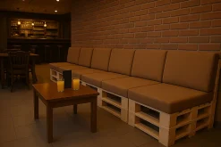 Set coussins palette 120x60 / 120x40cm Beige Coussins de jardin avec housses amovibles pour une utilisation int/ext.