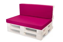 Set coussins palette 120x60 / 120x40cm Rose Coussins de jardin avec housses amovibles pour une utilisation int/ext.