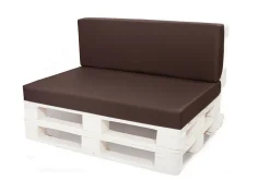 Set coussins palette 120x50 / 120x50cm Marron Coussins de jardin avec housses amovibles pour une utilisation int/ext.