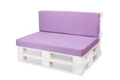 Set coussins palette 120x60 / 120x50cm Violet clair Coussins de jardin avec housses amovibles pour une utilisation int/ext.