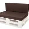 Set coussins palette 120x60 / 120x40cm Marron Coussins de jardin avec housses amovibles pour une utilisation int/ext.
