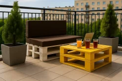 Set coussins palette 120x60 / 120x40cm Marron Coussins de jardin avec housses amovibles pour une utilisation int/ext.