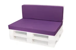 Set coussins palette 120x60 / 120x40cm Violet Coussins de jardin avec housses amovibles pour une utilisation int/ext.