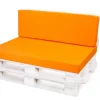 Set coussins palette 120x80 / 120x40cm Orange Coussins de jardin avec housses amovibles pour une utilisation int/ext.