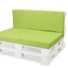 Set coussins palette 120x60 / 120x40cm Citron vert Coussins de jardin avec housses amovibles pour une utilisation int/ext.