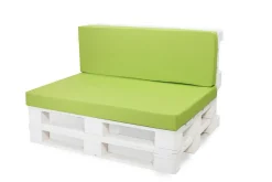 Set coussins palette 120x60 / 120x40cm Citron vert Coussins de jardin avec housses amovibles pour une utilisation int/ext.