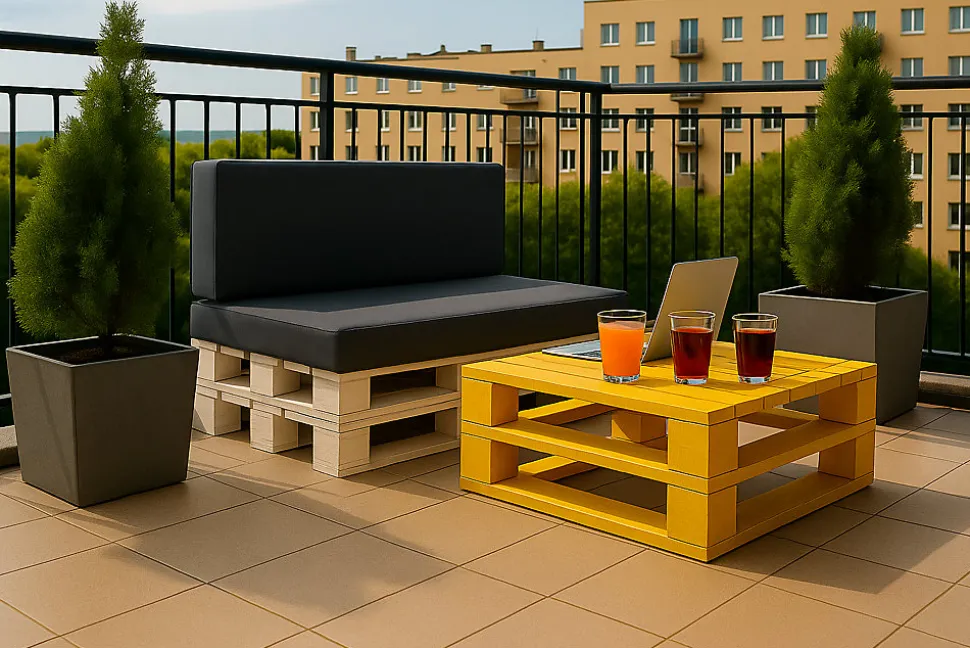 Set coussins palette 120x50 / 120x50cm Anthracite Coussins de jardin avec housses amovibles pour une utilisation int/ext.