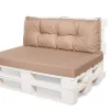 Set coussins pour palettes 120x50 cm, housse d'assise amovible, coussins de dossier matelassés 120x50 cm Beige coussins palettes