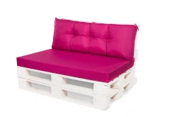 Set coussins pour palettes 120x50 cm, housse d'assise amovible, coussins de dossier matelassés 120x40 cm Rose coussins palettes