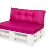 Set coussins pour palettes 120x60 cm, housse d'assise amovible, coussins de dossier matelassés 120x50 cm Rose coussins palettes