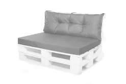 Set coussins pour palettes 120x60 cm, housse d'assise amovible, coussins de dossier matelassés 120x40 cm Gris coussins palettes