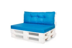 Set coussins pour palettes 120x60 cm, housse d'assise amovible, coussins de dossier matelassés 120x40 cm Bleu coussins palettes