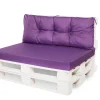Set coussins pour palettes 120x50 cm, housse d'assise amovible, coussins de dossier matelassés 120x50 cm Violet coussins palettes