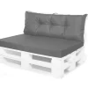 Set coussins pour palettes 120x60 cm, housse d'assise amovible, coussins de dossier matelassés 120x50 cm Anthracite coussins