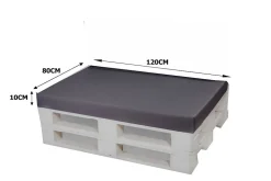 Set coussins pour palettes 120x80 cm, housse d'assise amovible, coussins de dossier matelassés 120x40 cm Anthracite coussins