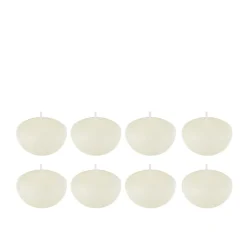 Set de 8 bougies flottantes 4h en parafinne blanc 6x6x4 cm
