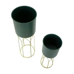 Set de 2 cachepots en métal coloré Grent