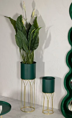 Set de 2 cachepots en métal coloré Grent