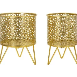Set de 2 cachepots en métal doré Holderpiny