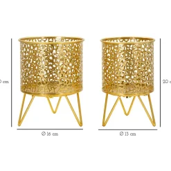 Set de 2 cachepots en métal doré Holderpiny