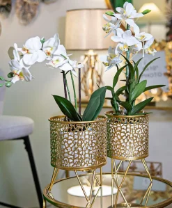 Set de 2 cachepots en métal doré Holderpiny