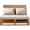 Set de 3 coussins palette extérieur imperméable et déhoussable MINORQUE (120x80 cm - Ecru)