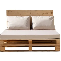 Set de 3 coussins palette extérieur imperméable et déhoussable MINORQUE (120x80 cm - Ecru)
