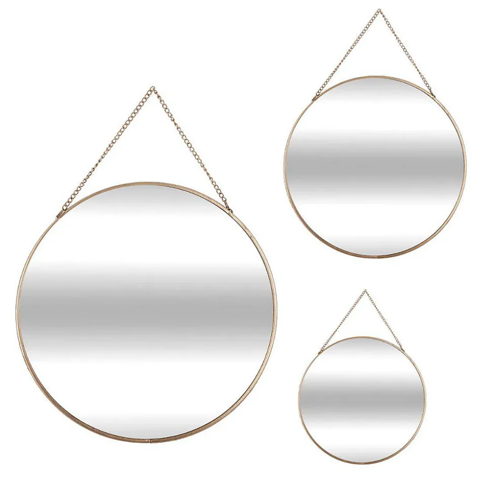 Set de 3 miroirs ronds doré - Atmosphera