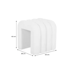 Set de 2 poufs contemporains en tissu beige