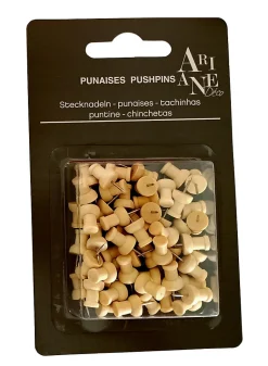 Set de 50 punaises en bois Ariane déco