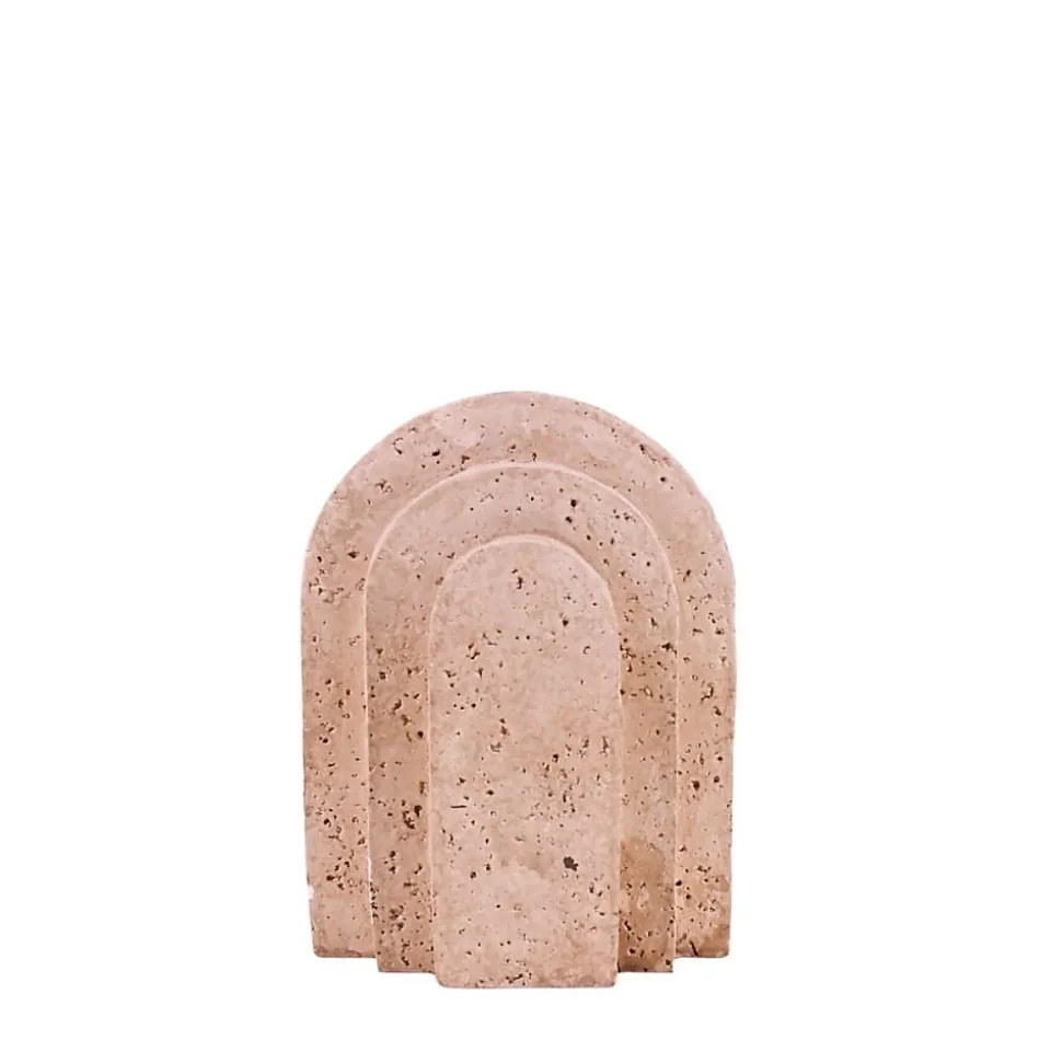 Set de 2 serre-livres imitation travertin forme arche