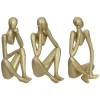 Set de 2 statuettes Femme en résine H17cm doré - Atmosphera