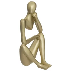 Set de 2 statuettes Femme en résine H17cm doré - Atmosphera
