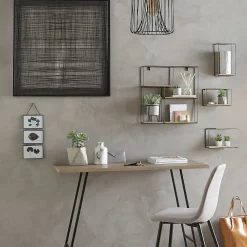 Set de 4 étagères murales - métal & bois - Atmosphera