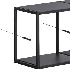 Set de 4 étagères murales Nostened acier 28 x 28 x 20 cm noir en.casa