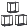 Set de 3 étagères murales Nostened acier 28 x 28 x 20 cm noir en.casa
