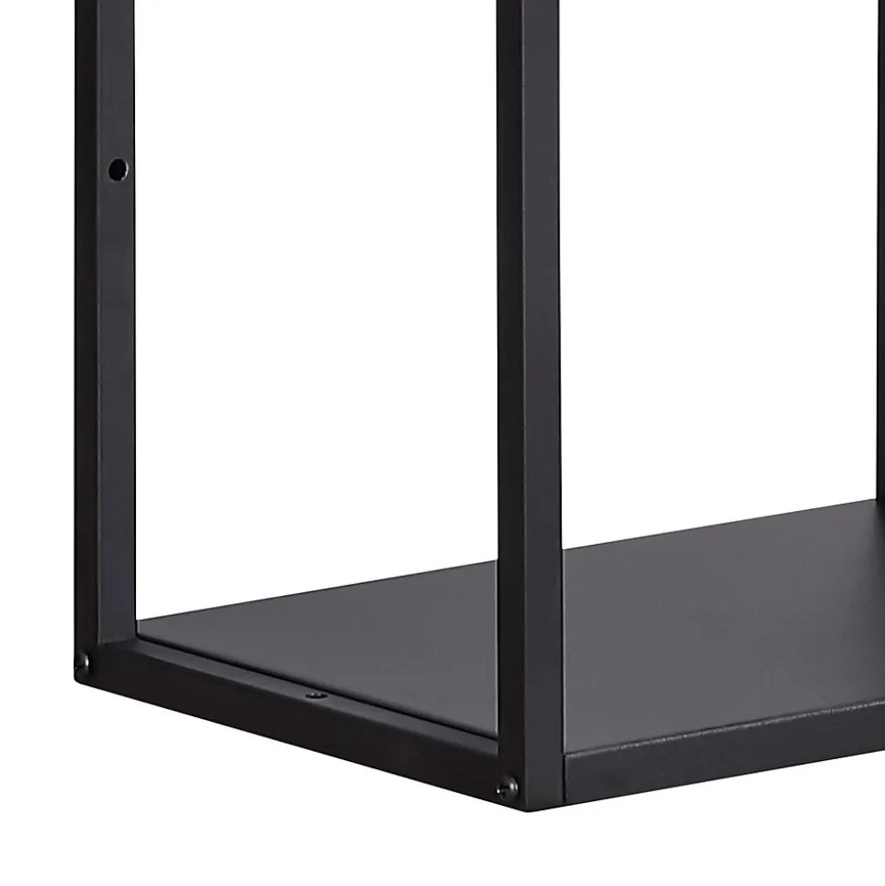 Set de 3 étagères murales Nostened acier 28 x 28 x 20 cm noir en.casa