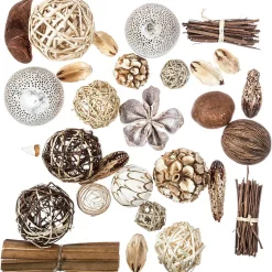 Set de boules décoratives H44 cm - Marron- Atmosphera