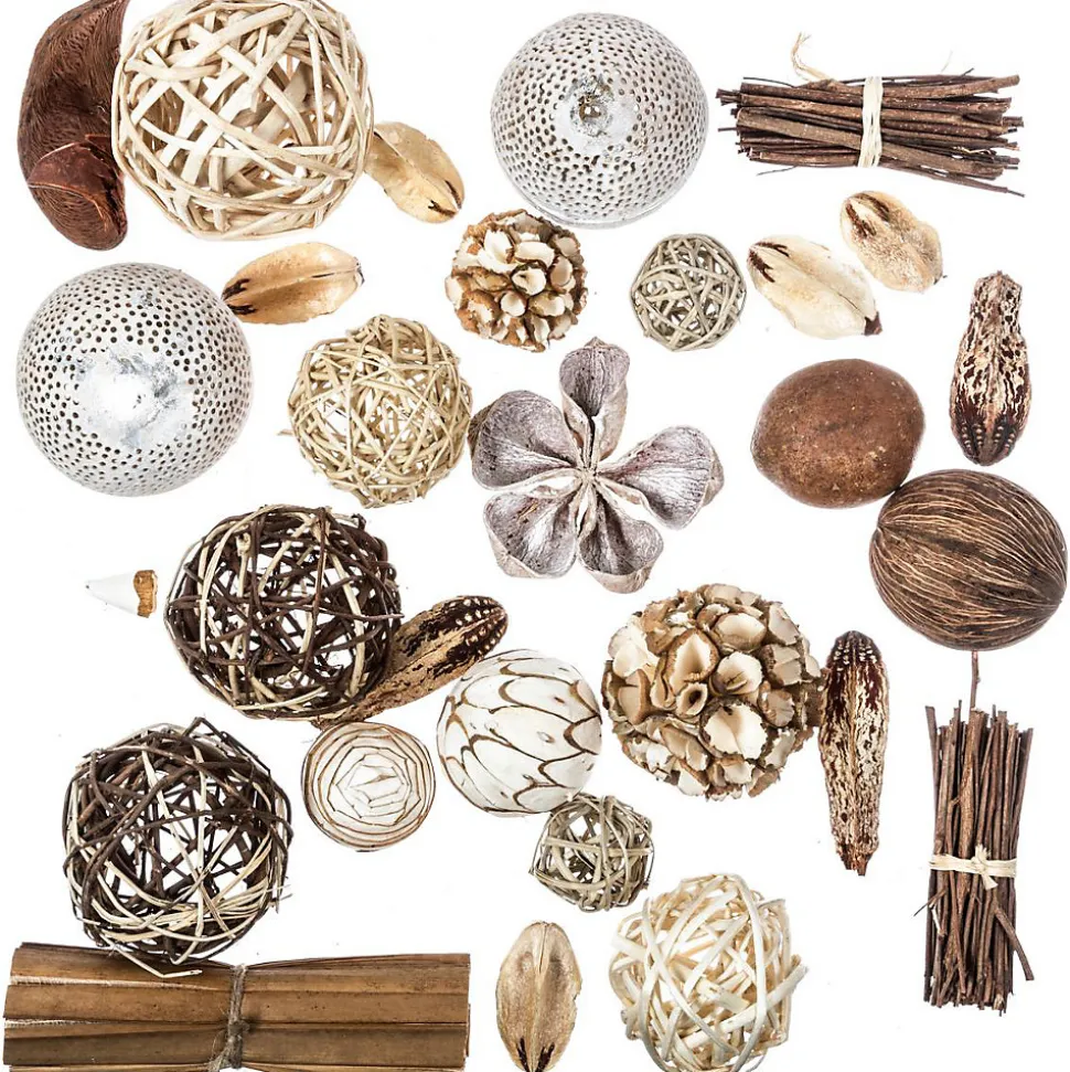 Set de boules décoratives H44 cm - Marron- Atmosphera