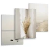 Set De Tableaux Déco Mer Plage Plantes 90cm x 40cm - Parfait pour décorer votre salon, chambre ou bureau avec un design unique et