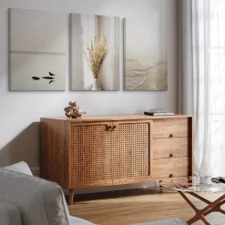 Set De Tableaux Déco Mer Plage Plantes 90cm x 40cm - Parfait pour décorer votre salon, chambre ou bureau avec un design unique et