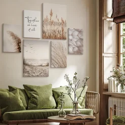 Set De Tableaux Plage Plantes Citation 90cm x 80cm - Parfait pour décorer votre salon, chambre ou bureau avec un design unique et
