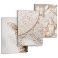 Set De Tableaux Plantes Attrape-Rêves 90cm x 40cm - Parfait pour décorer votre salon, chambre ou bureau avec un design unique et