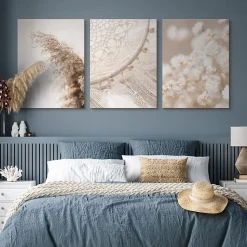 Set De Tableaux Plantes Attrape-Rêves 90cm x 40cm - Parfait pour décorer votre salon, chambre ou bureau avec un design unique et