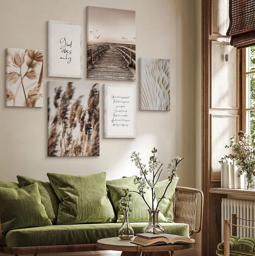 Set De Tableaux Plantes Citations Nature 90cm x 80cm - Parfait pour décorer votre salon, chambre ou bureau avec un design unique